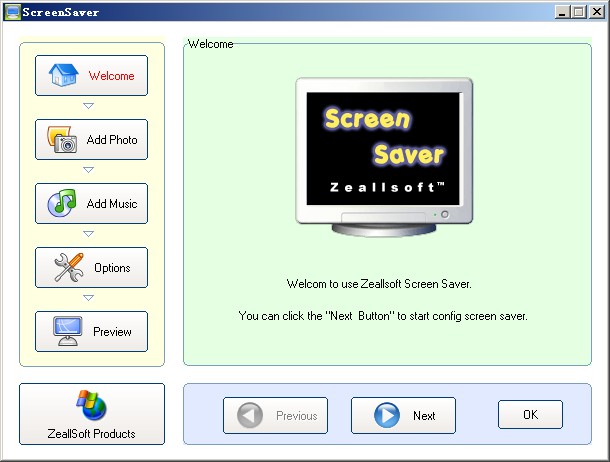 Click to view Zeallsoft Screen Saver 2.1 screenshot