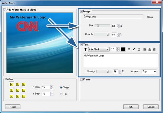 The Watermark Settings